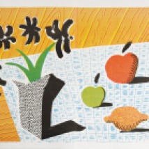 Hockney - Two Apples & One Lemon & Four FLowers, Lithograph, 33 x 52cm